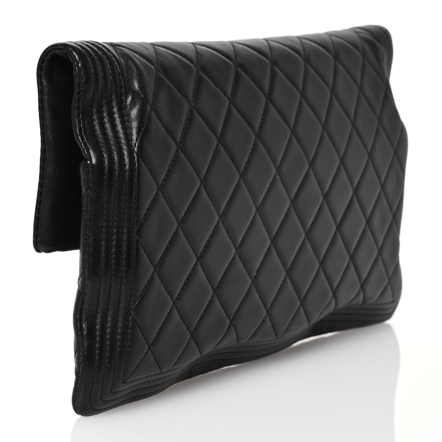 Lambskin Quilted Beauty CC Boy Clutch Black