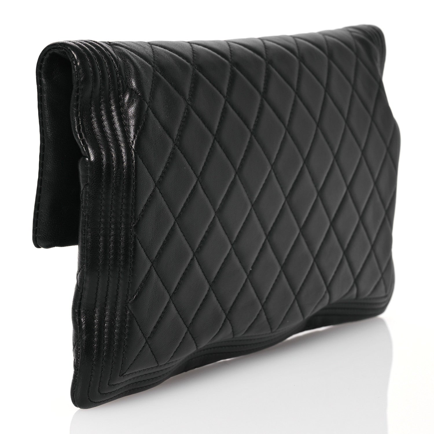 Chanel Lambskin Quilted Beauty CC Boy Clutch Black 3 of 11