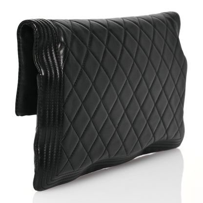 Chanel Lambskin Quilted Beauty CC Boy Clutch Black 3 of 11