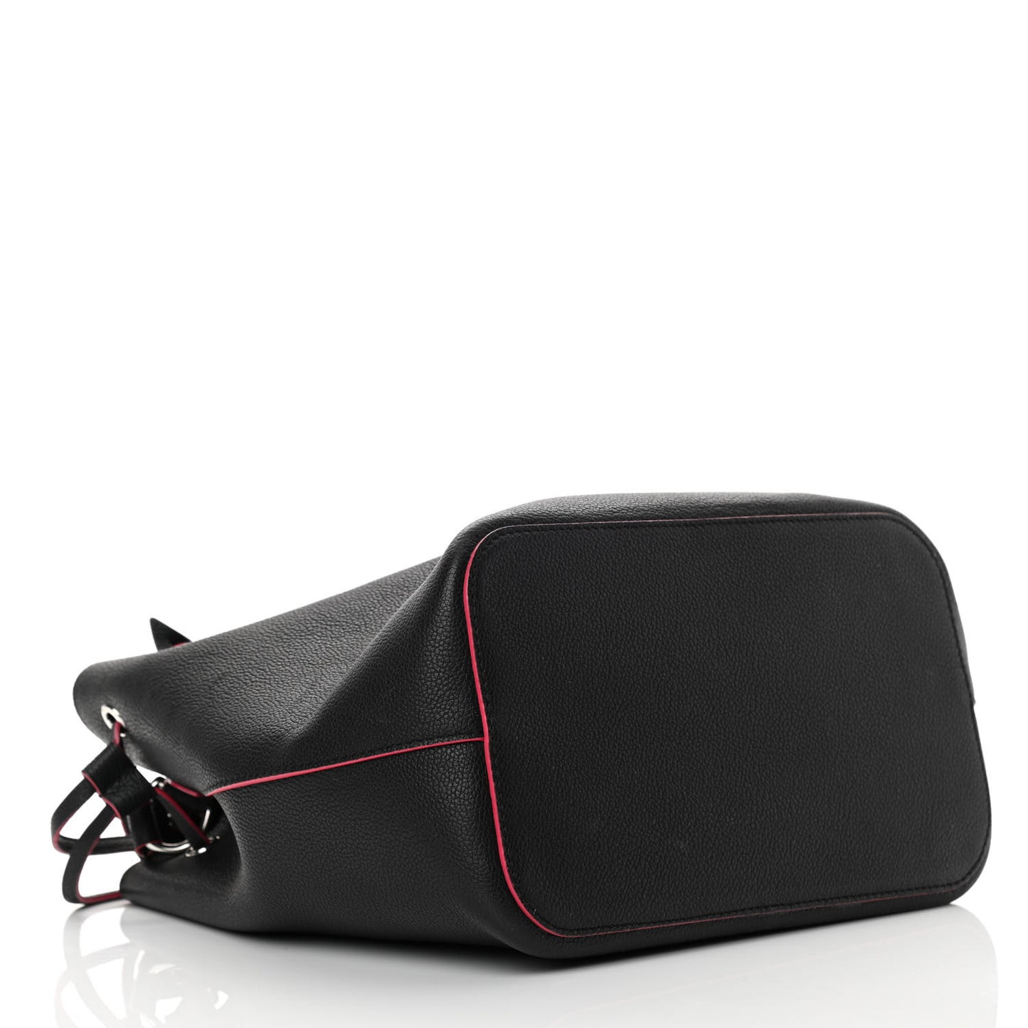 Calfskin Lockme Bucket Black