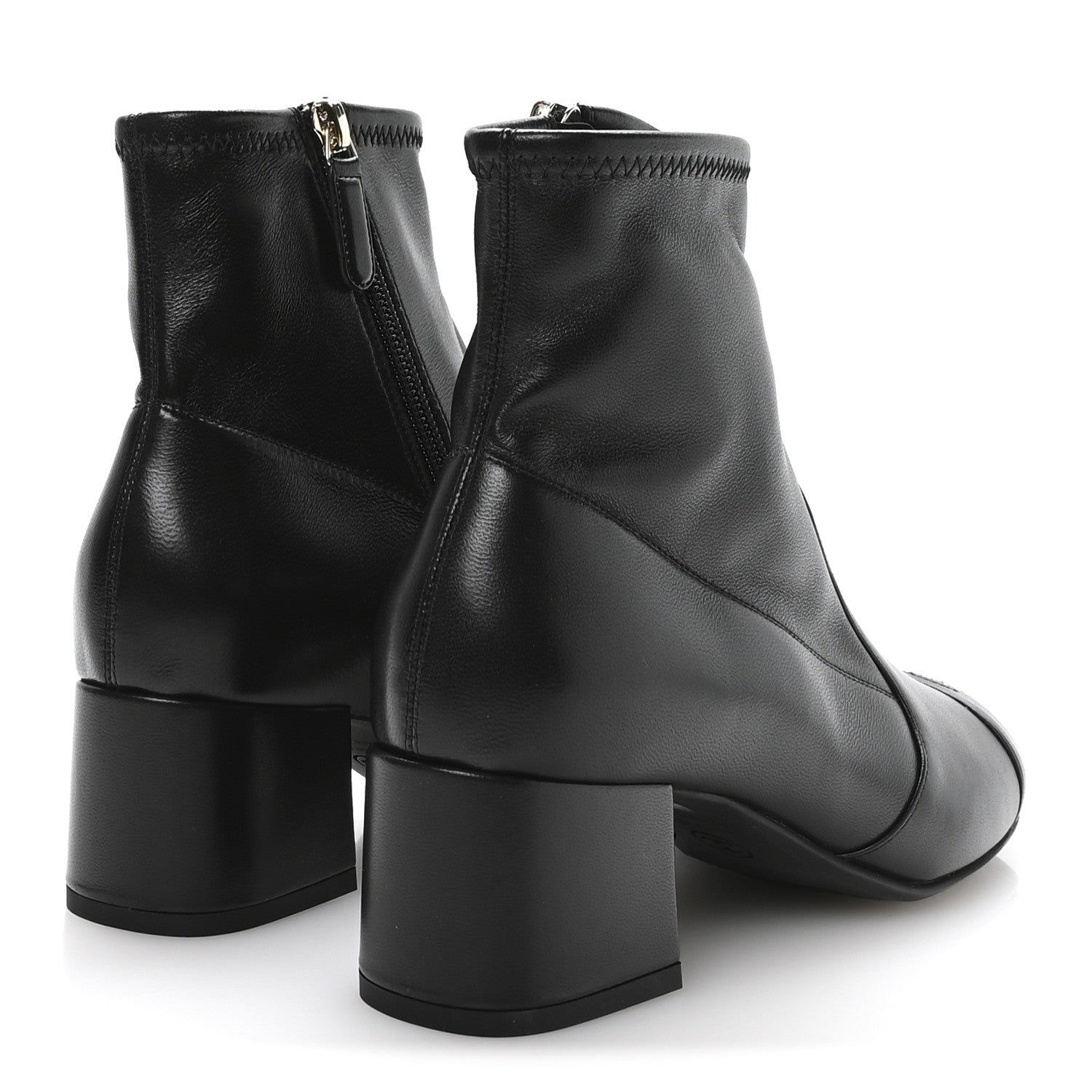 Chanel Stretch Lambskin Cap Toe CC Short Boots 37.5 Black 1857942