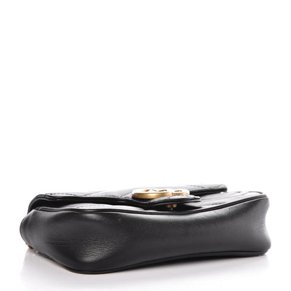 Gucci Calfskin Matelasse Super Mini GG Marmont Shoulder Bag Black 7 of 12