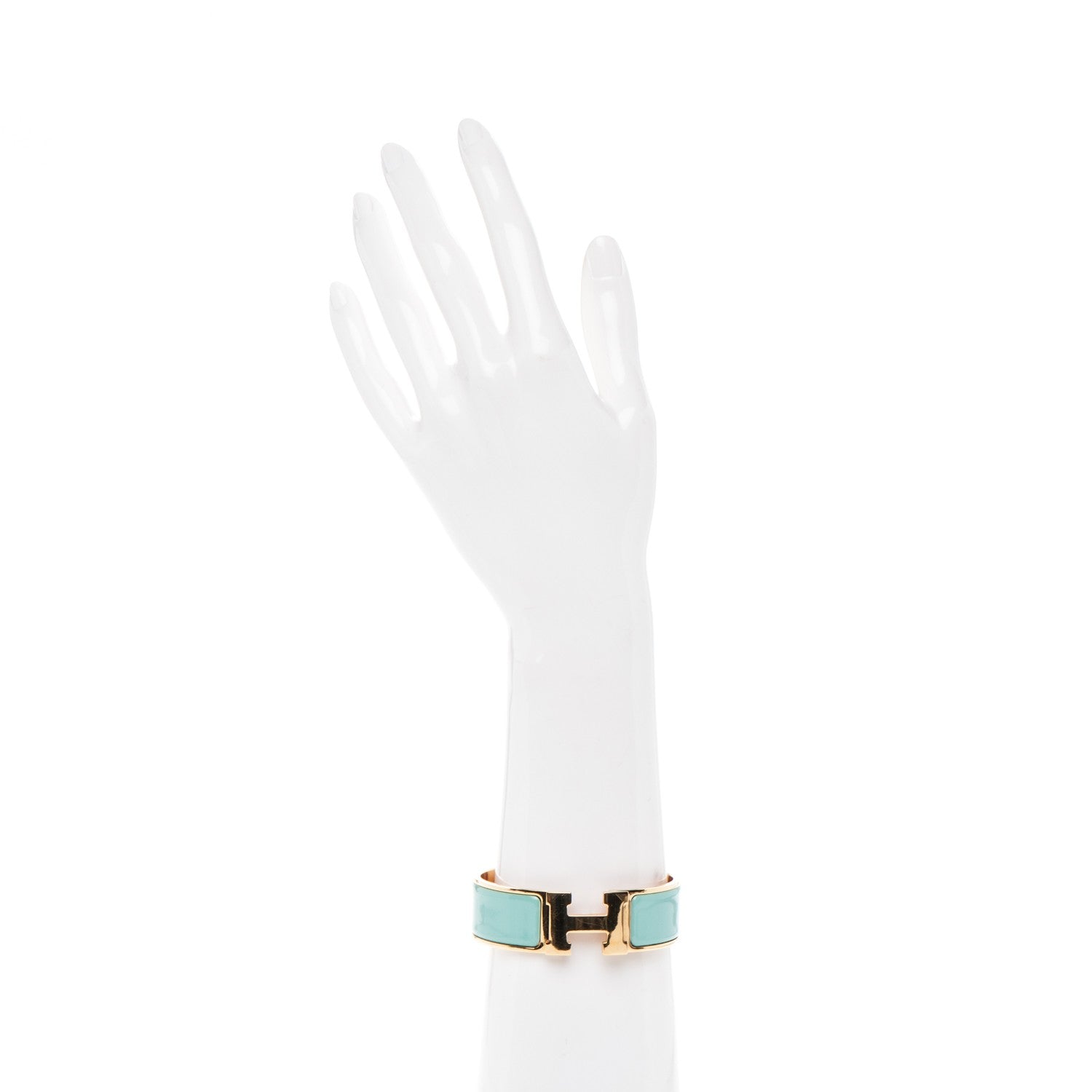 Hermes Enamel Wide Clic Clac H Bracelet GM Lagon 2 of 4