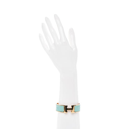 Hermes Enamel Wide Clic Clac H Bracelet GM Lagon 2 of 4