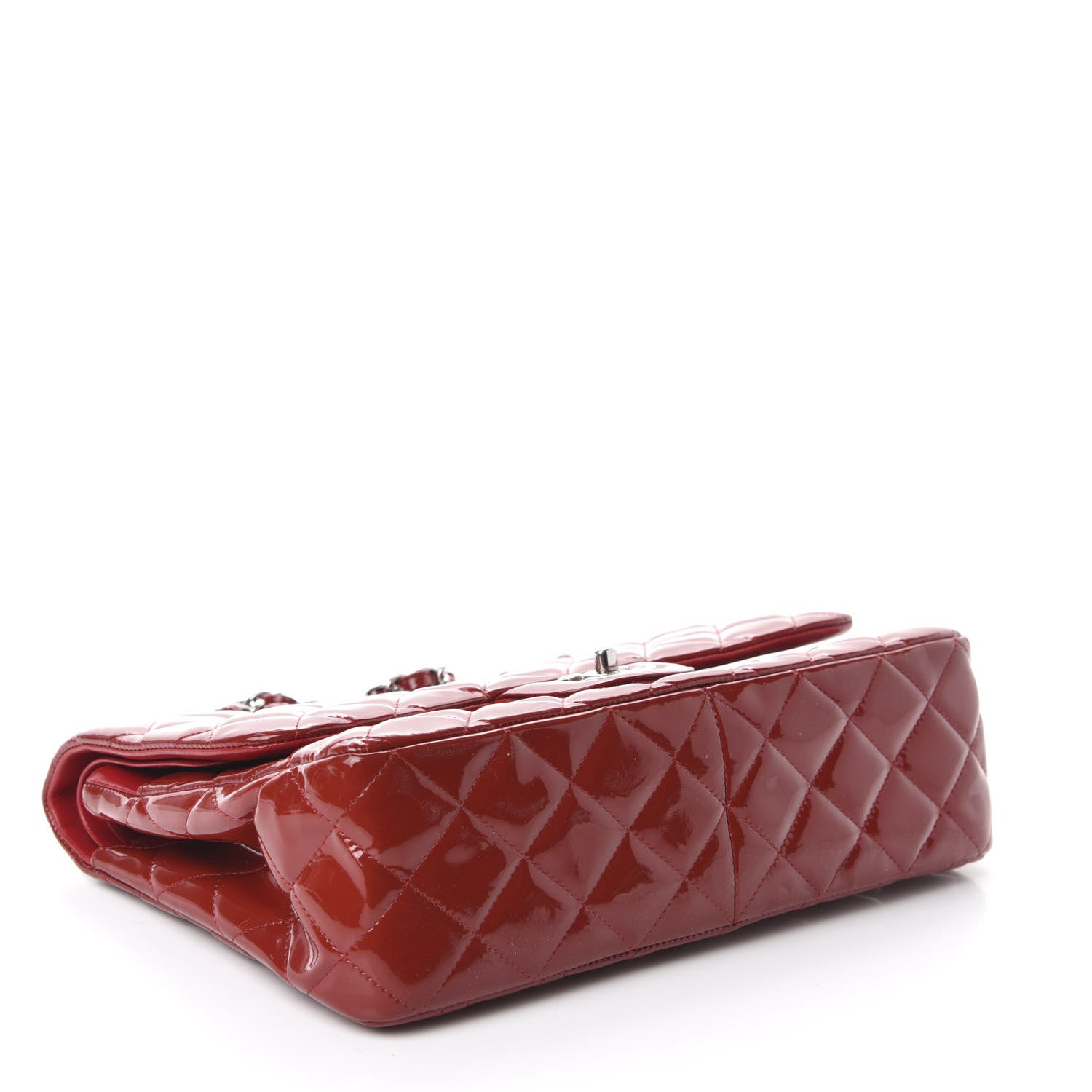 Chanel Patent Quilted Jumbo Double Flap Red 4 of 11