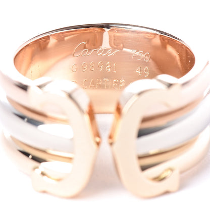 Cartier 18K Pink Yellow White Gold C De Ring 49 4.75 4 of 4
