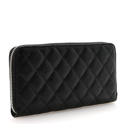 Chanel Caviar Quilted Large Gusset Zip Around Wallet Black 3 of 9