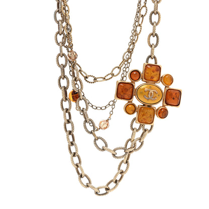 Chanel Glass Gripoix CC Multi Strand Chain Necklace Gold 3 of 5