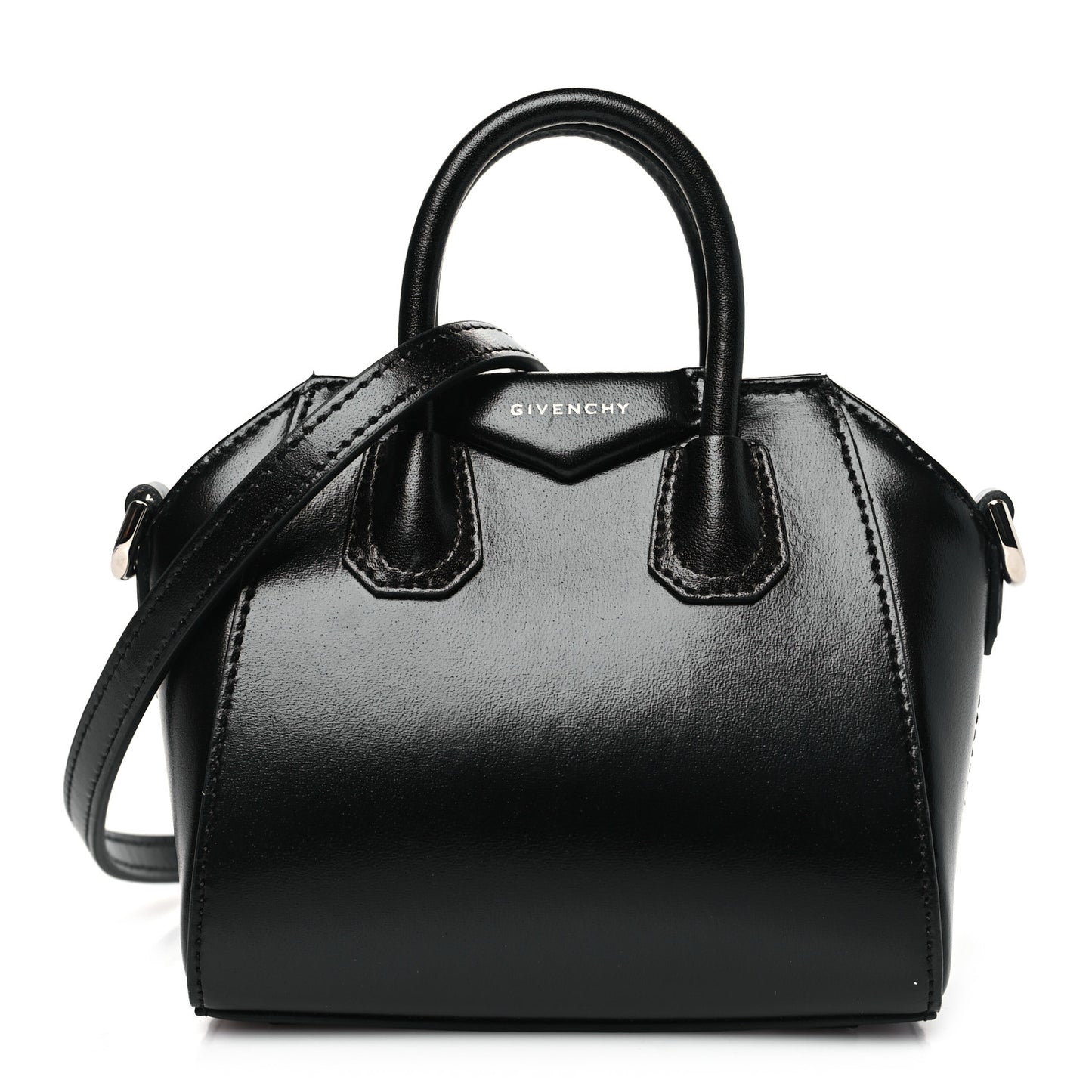 Shiny Lord Calfskin Micro Antigona Black