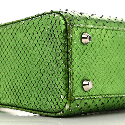 Christian Dior Metallic Snakeskin Mini Lady Dior Green 9 of 20