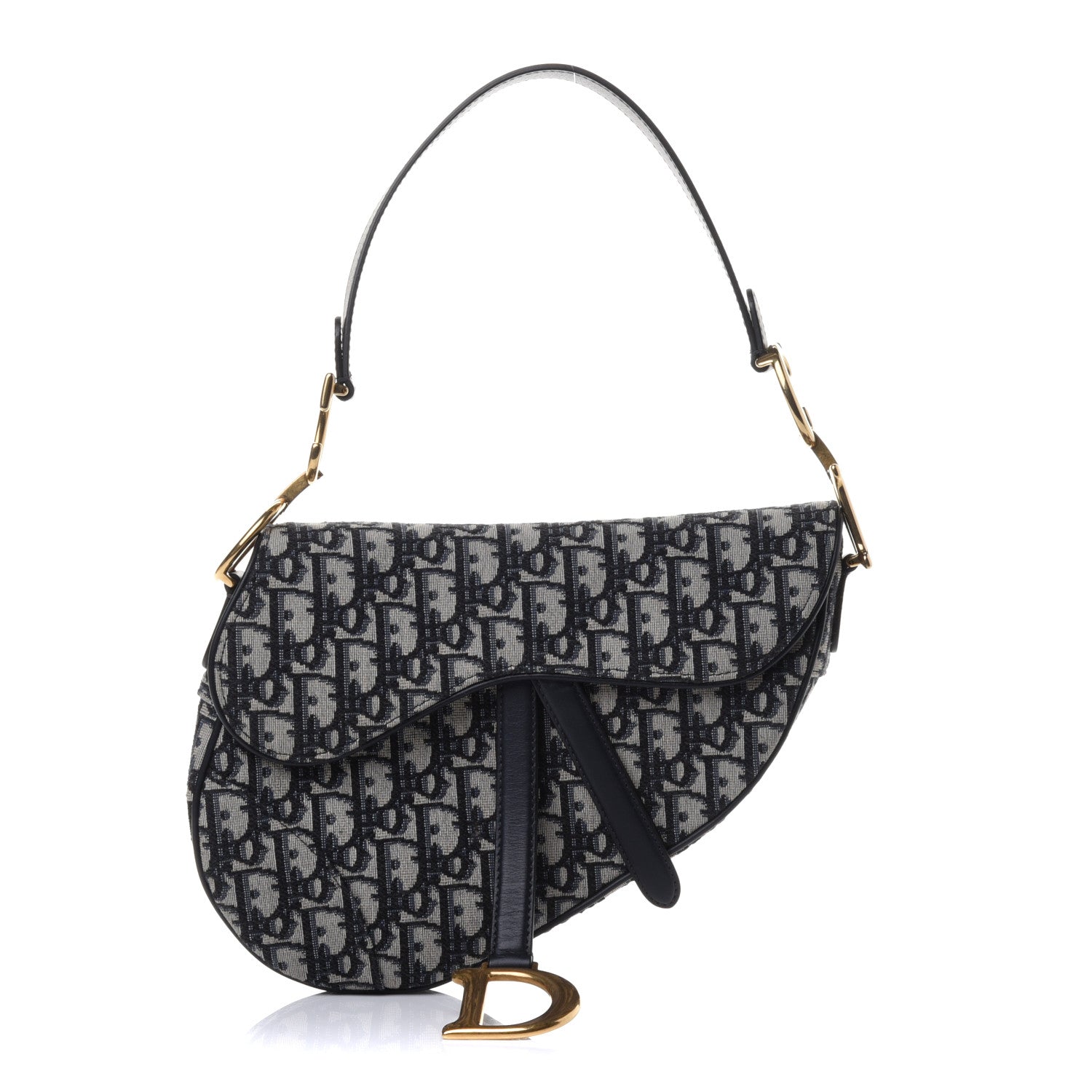 Christian Dior Oblique Mini Saddle Bag Blue 1 of 4