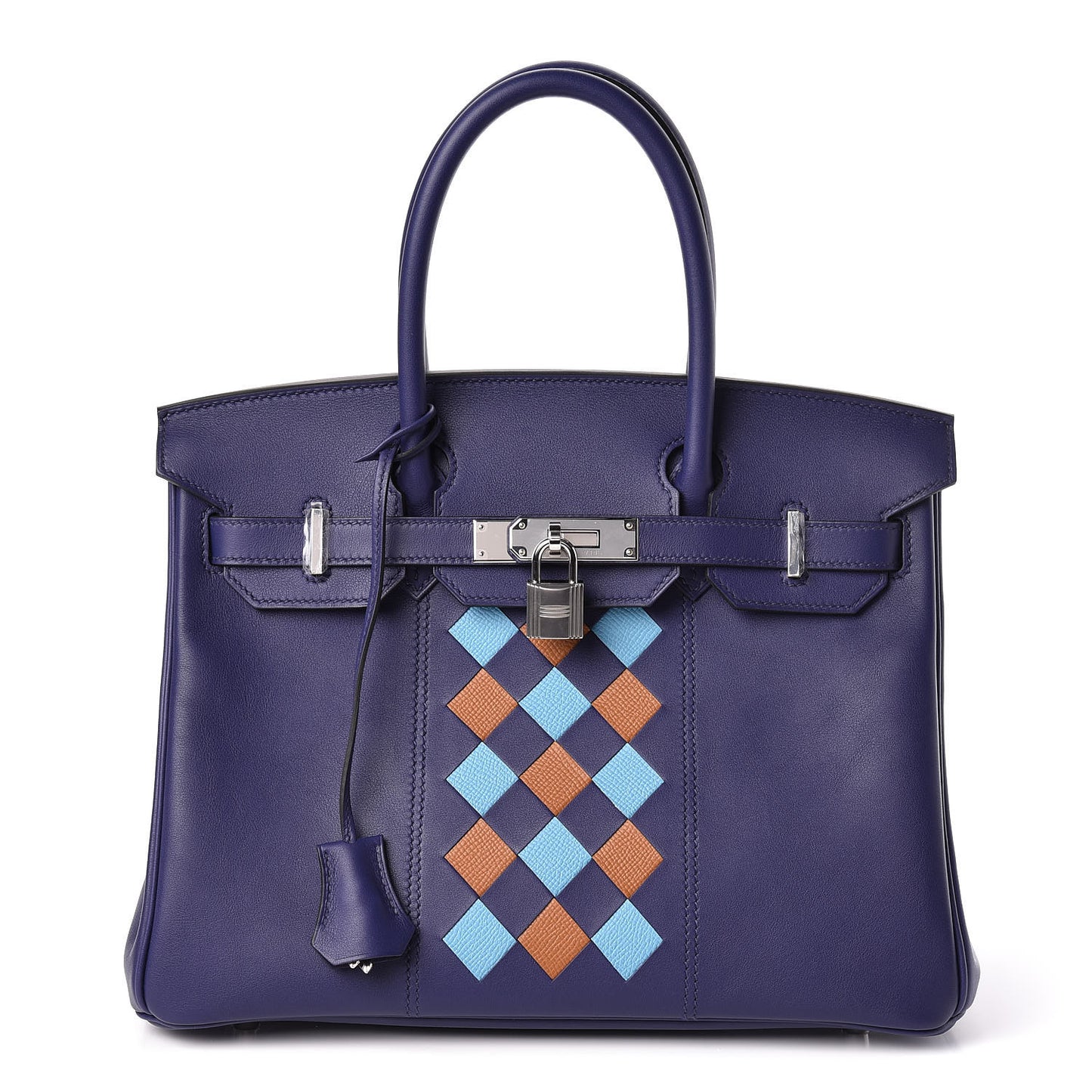 Swift Epsom Tressage Birkin 30 Bleu Encre Bleu Du Nord Gold