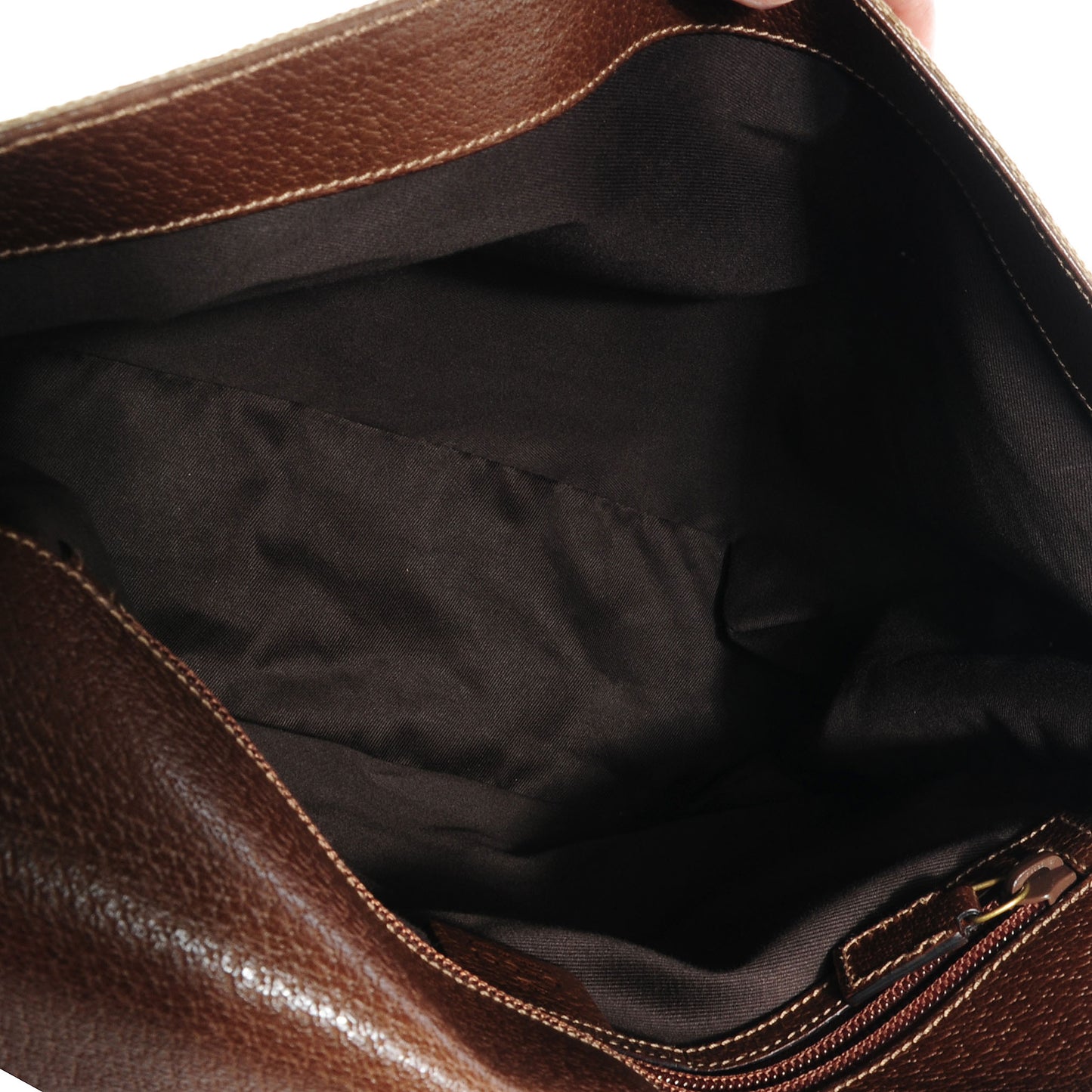 Monogram Calfskin Large Double Buckle Flap Messenger Bag Beige