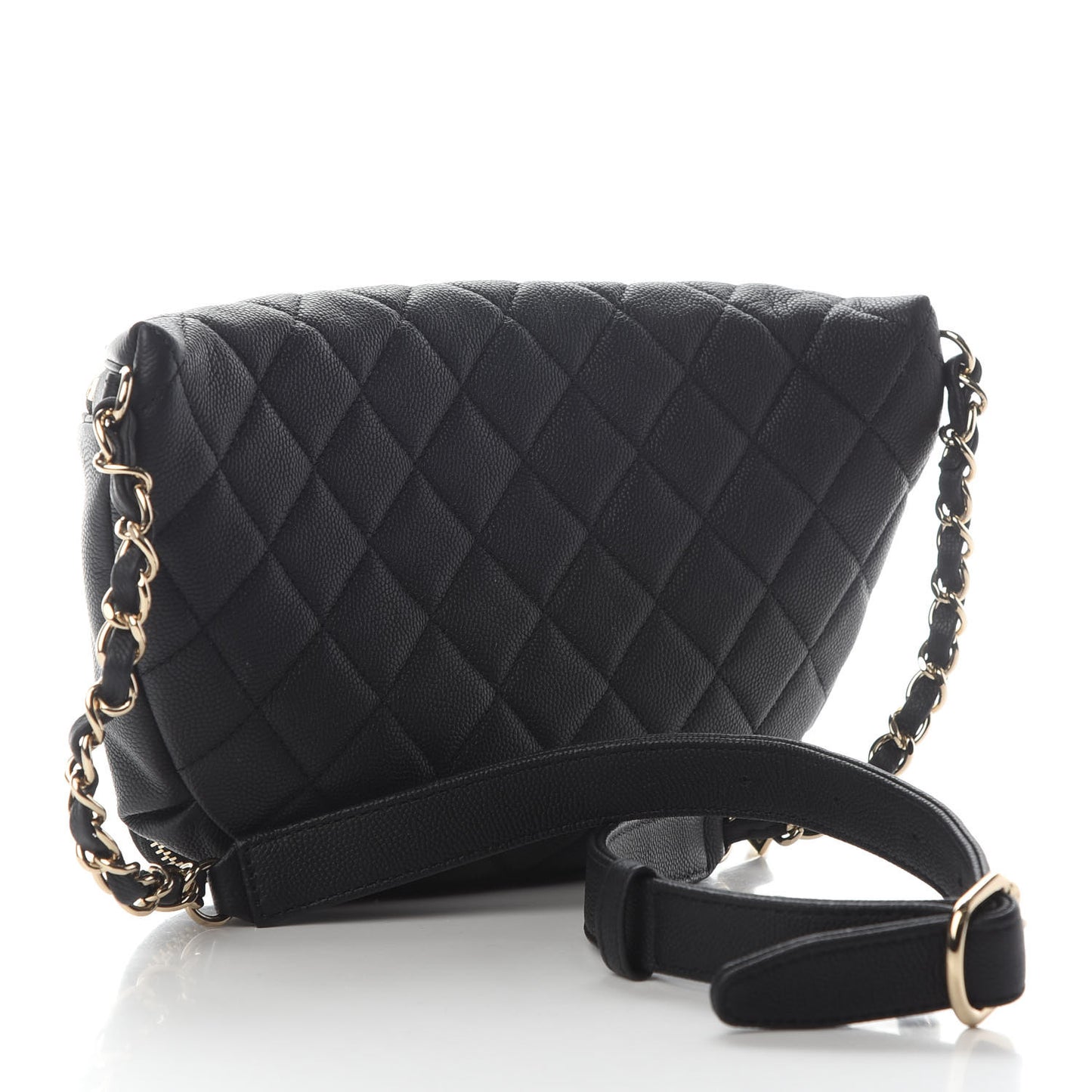 Caviar Quilted Business Affinity Waist Belt Bag Black