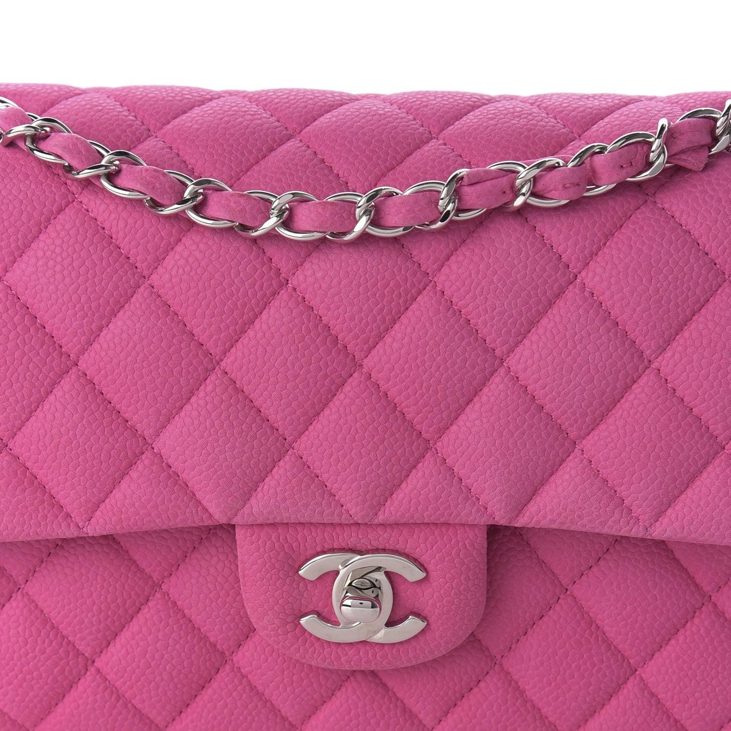 Chanel Iridescent Caviar Quilted Medium Double Flap Pink 11 of 12