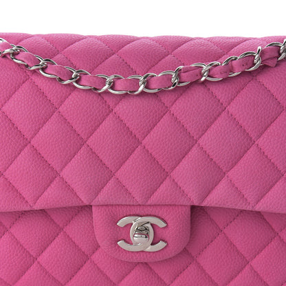 Chanel Iridescent Caviar Quilted Medium Double Flap Pink 11 of 12