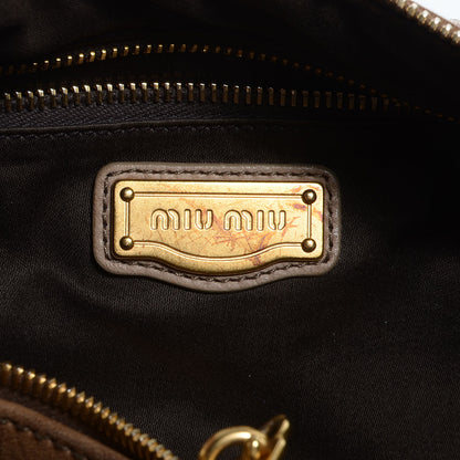 Miu Miu Woven Leather Fringe Hobo 6 of 10
