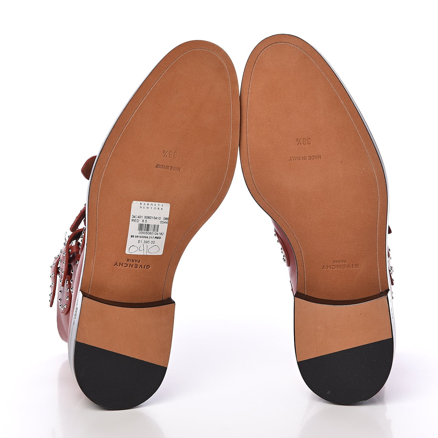 Calfskin Studded Prue Buckle Bootie 38.5 Cognac