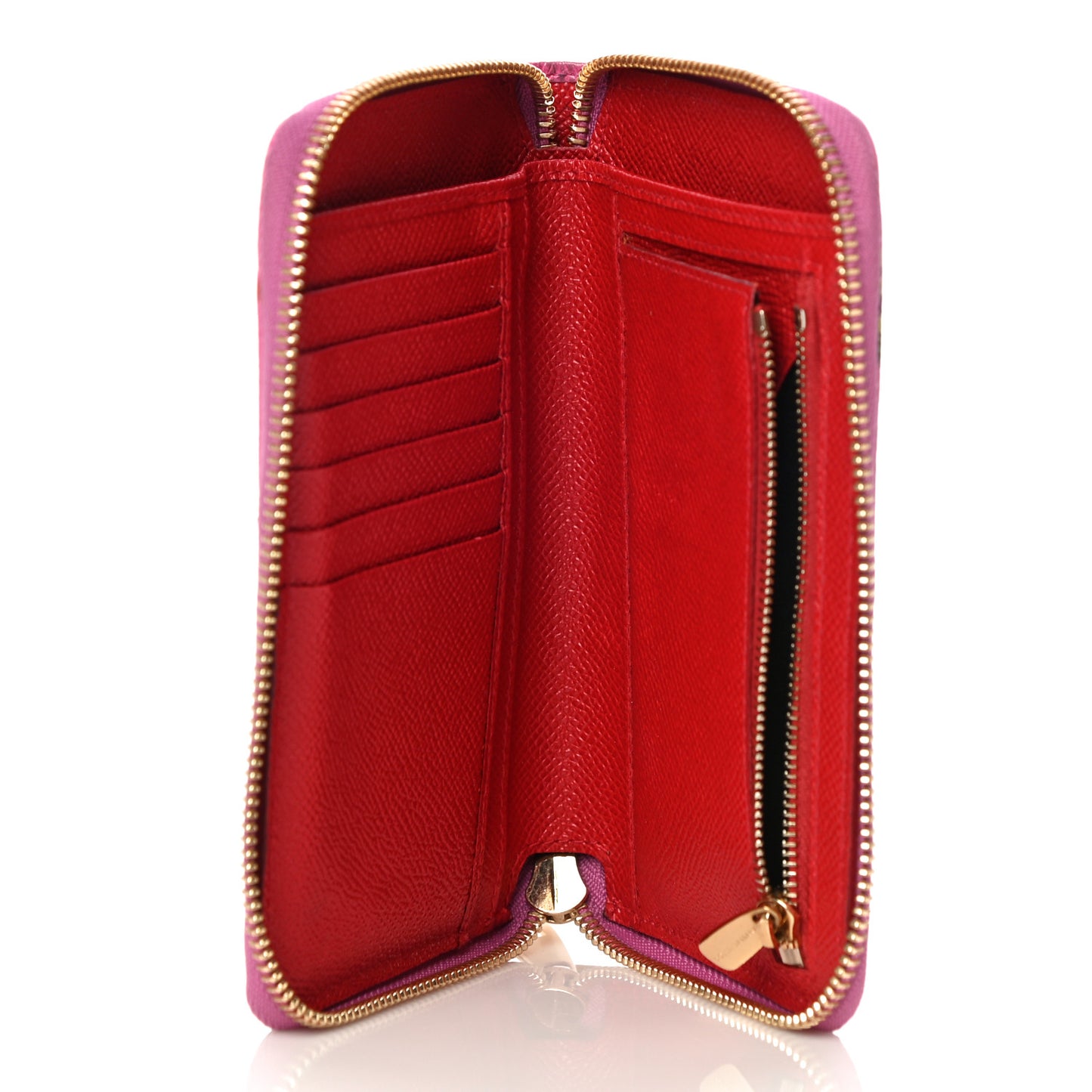 Fruit Print Small Zip Around Wallet Pink