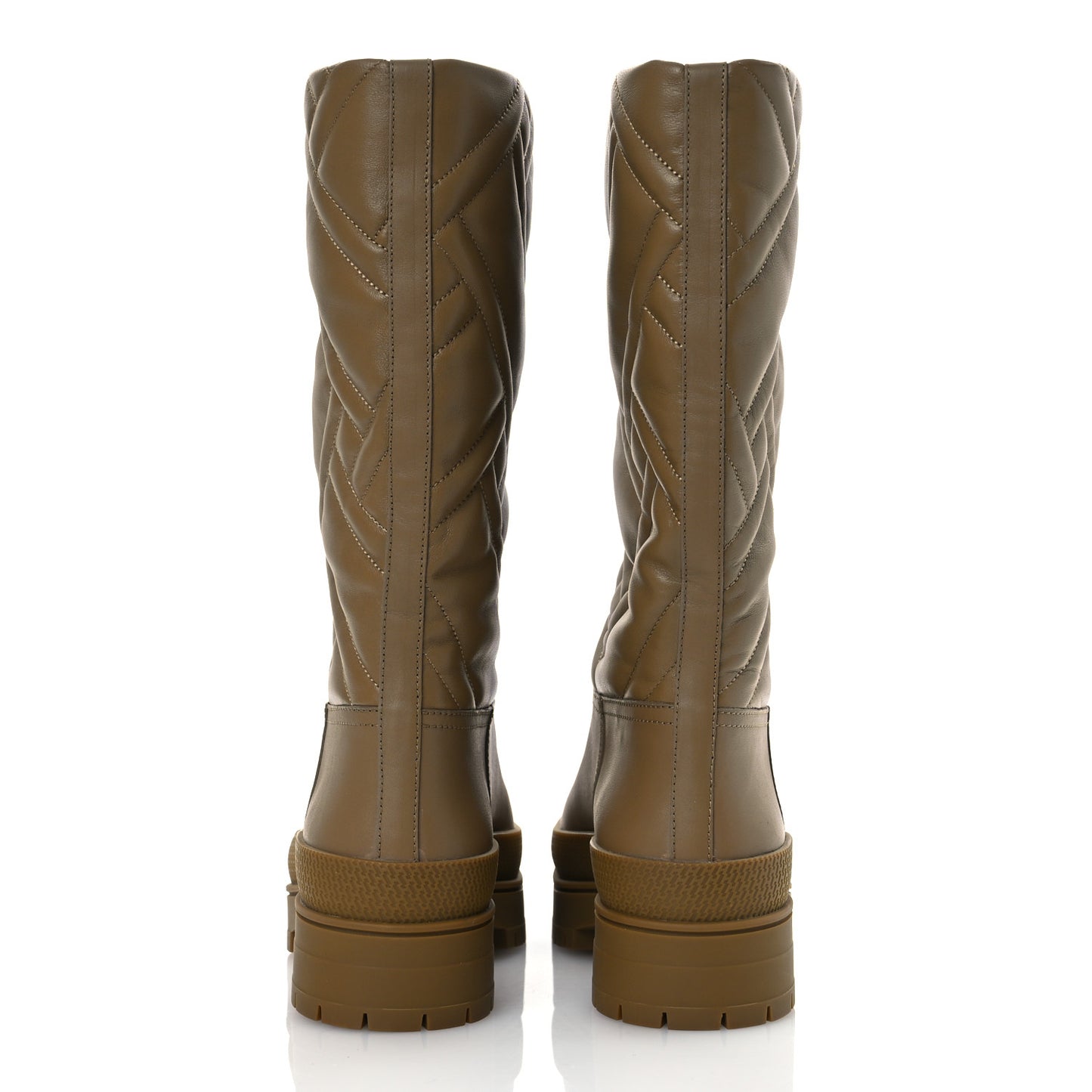 Lambskin Quilted Mosaique Fuji Boots 36 Beige Gobi