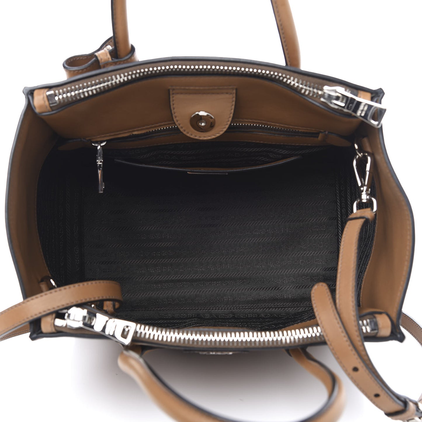 City Calf Twin Pocket Tote Cannella