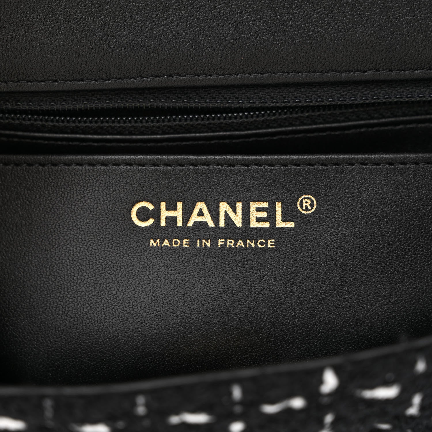 Chanel Tweed Quilted Mini Rectangular Flap Black White 6 of 11