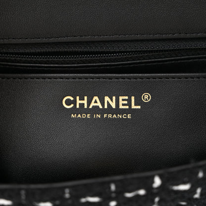 Chanel Tweed Quilted Mini Rectangular Flap Black White 6 of 11