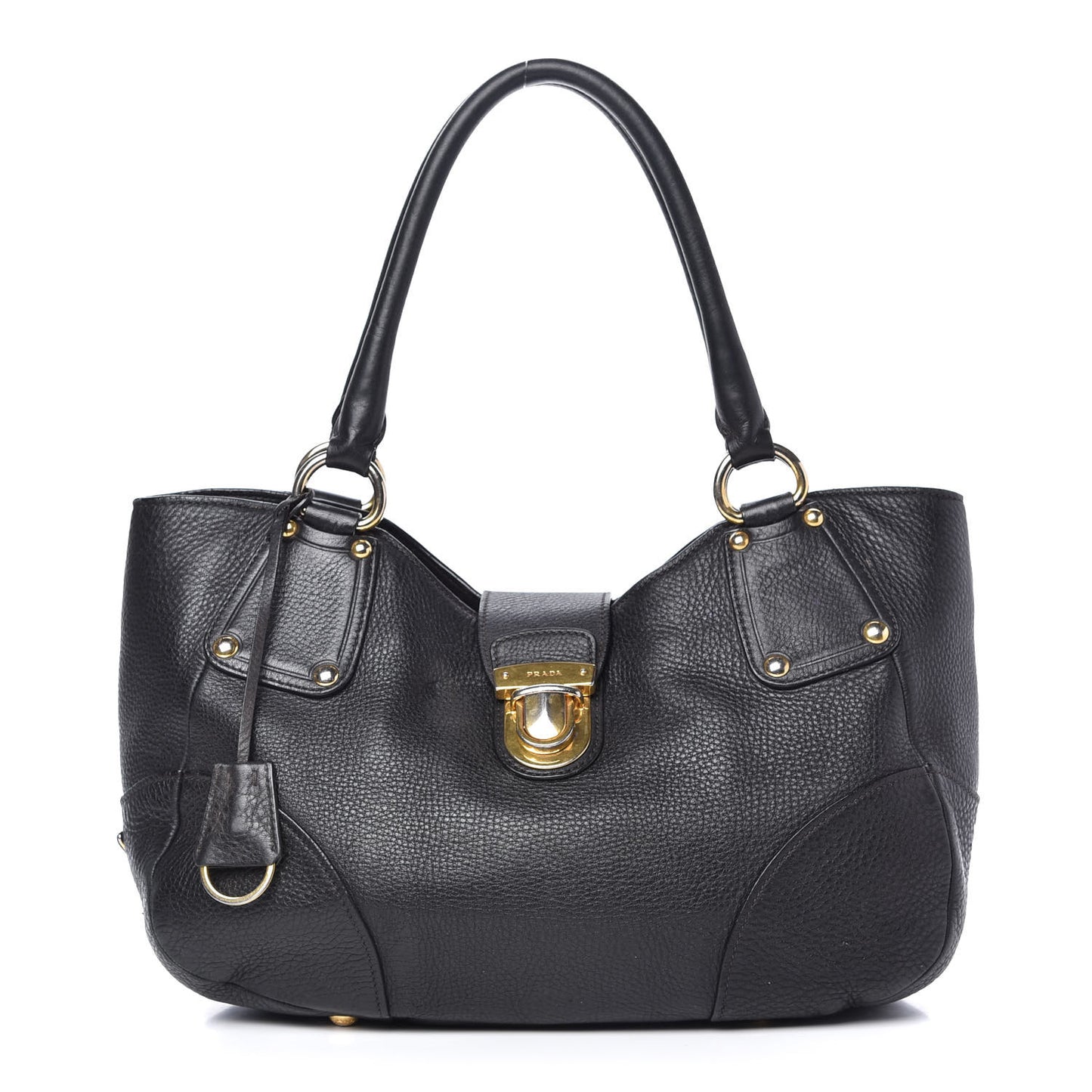 Vitello Daino Shoulder Bag Black