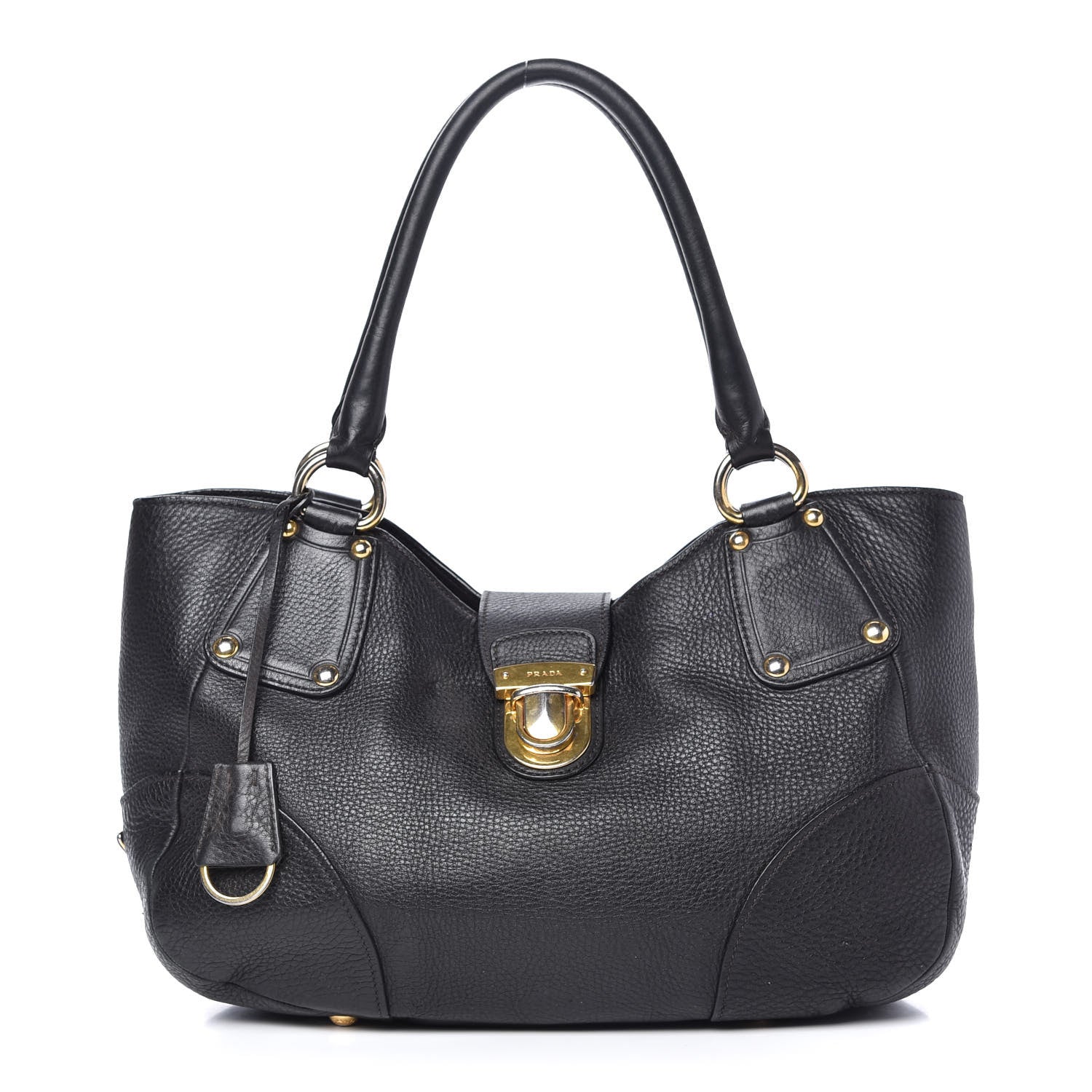 Prada Vitello Daino Shoulder Bag Black 1 of 13