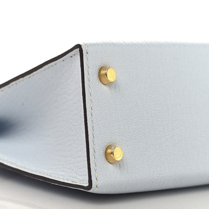 Hermes Chevre Mysore Mini Kelly Sellier 20 Bleu Brume Bleu Electrique 9 of 11