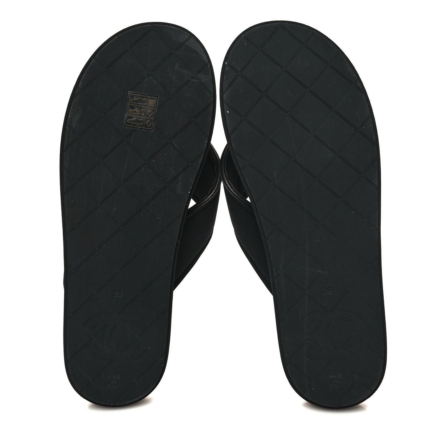Chanel Fabric CC Thong Sandals 39 Black 5 of 8