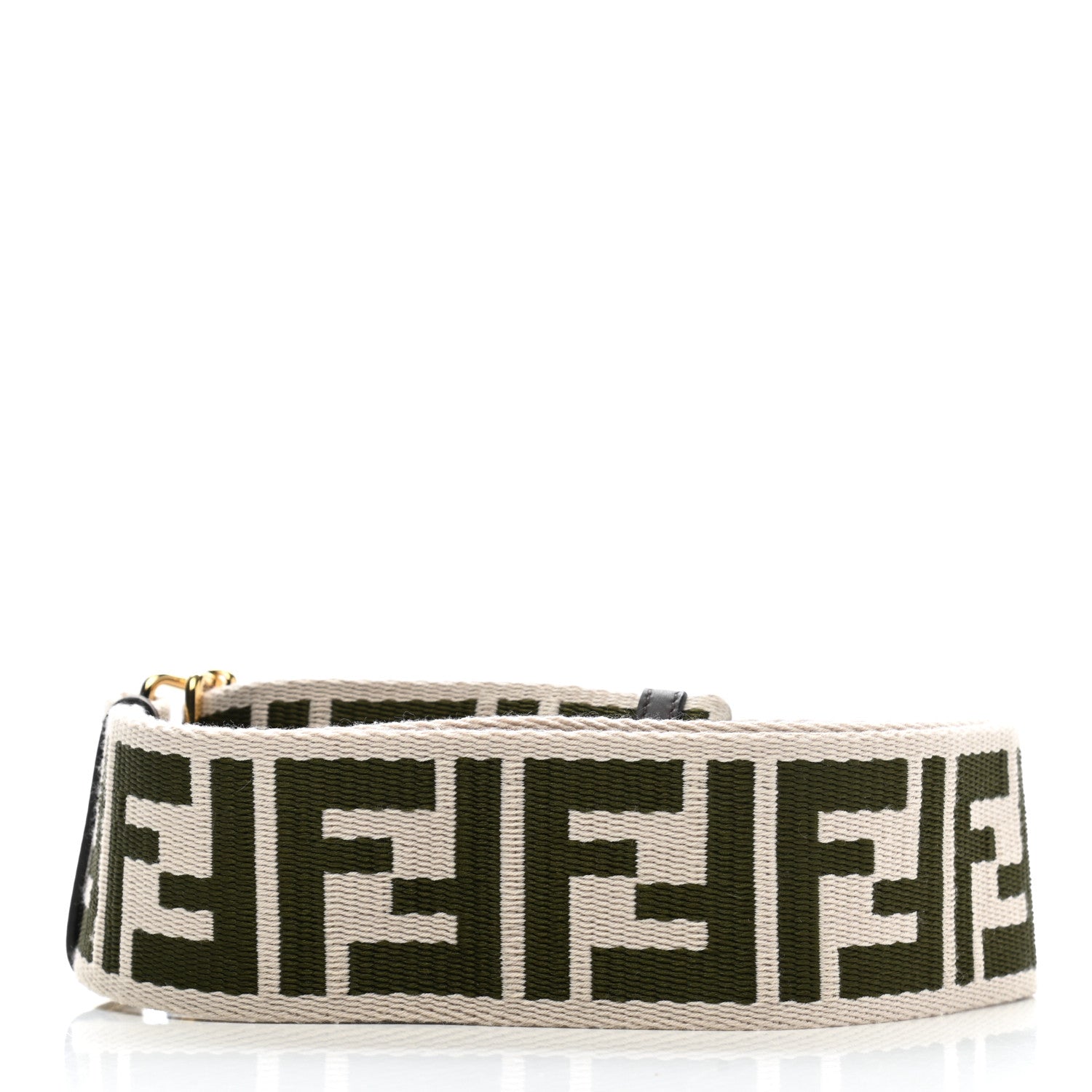 Fendi Ribbon Vitello Century FF 1974 Adjustable Strap You Nuvola Verde Black 2 of 6