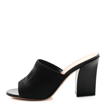 Christian Dior Cotton Embroidered Dway 85mm Slide Sandals 36.5 Black 1 of 7