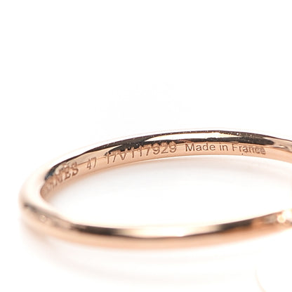 Hermes 18K Rose Gold Diamond Gambade Ring 47 4 6 of 6