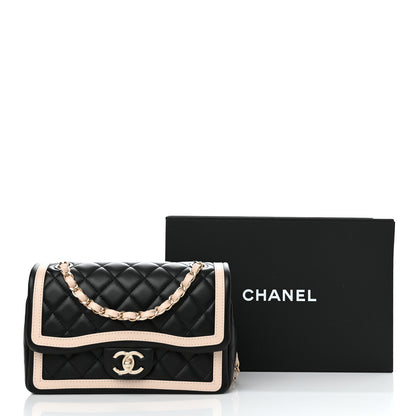 Chanel Lambskin Quilted Bicolor Flap Black Beige 11 of 11