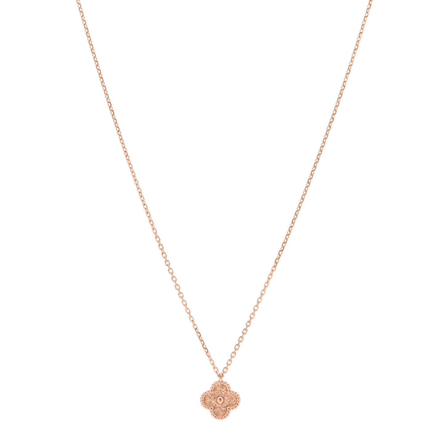 18K Rose Gold Sweet Alhambra Pendant Necklace