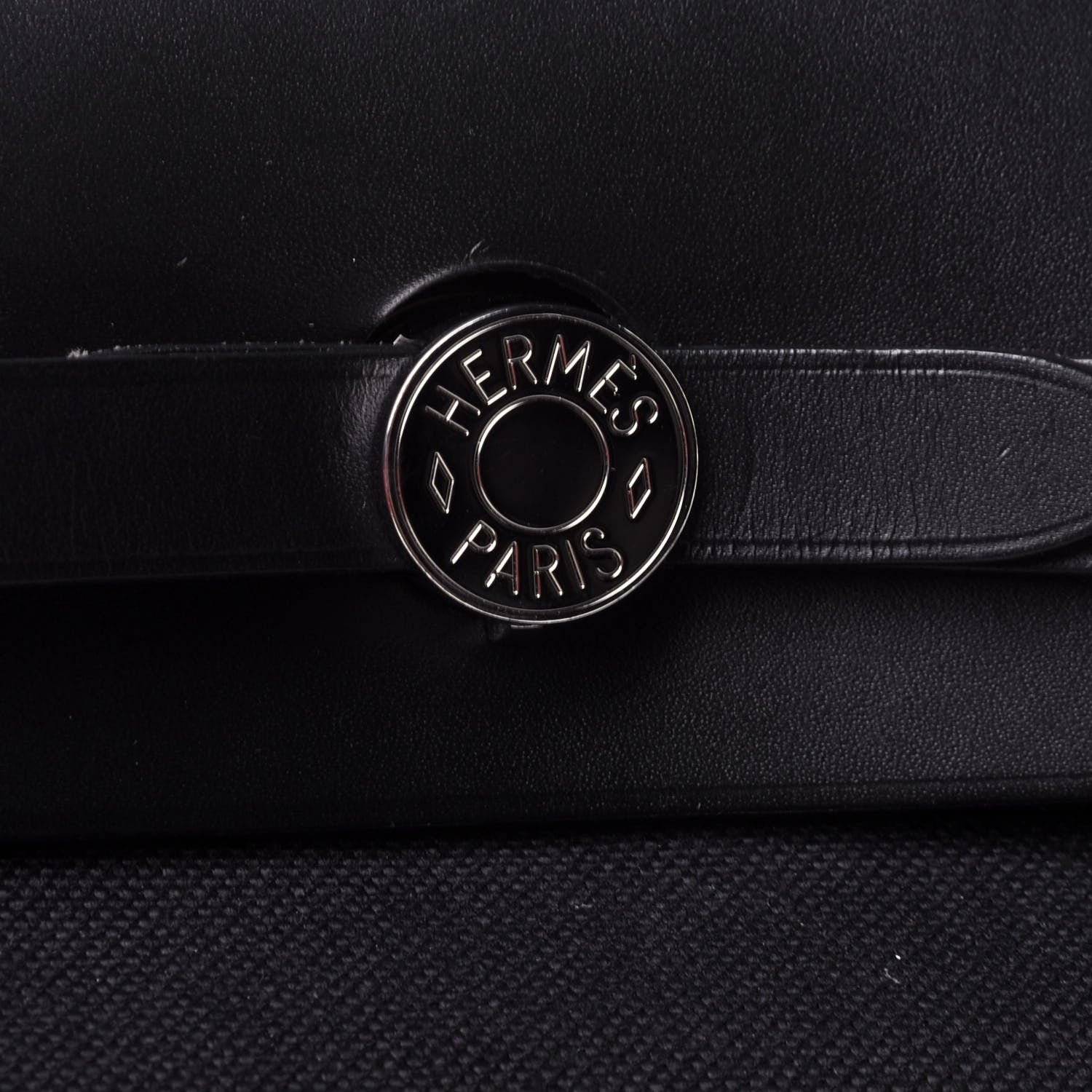Hermes Military Toile Vache Hunter Herbag Zip PM 31 Black 9 of 11