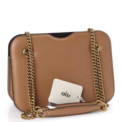 Fendi Vitello King Nubuck Pequin Karligraphy Pocket Shoulder Bag Biscuit Tobacco Moro 3 of 9
