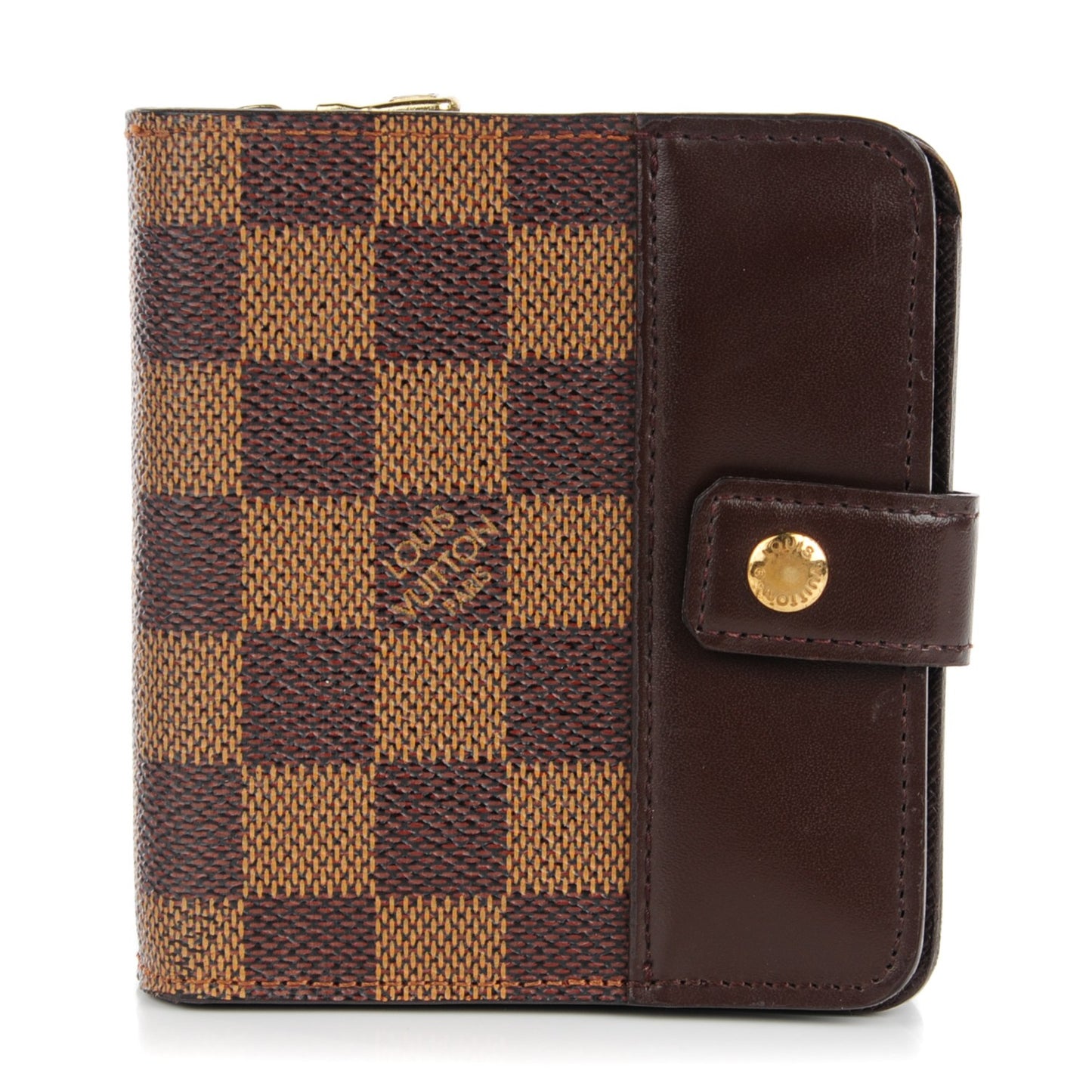 Damier Ebene Zippe Zipped Compact Wallet