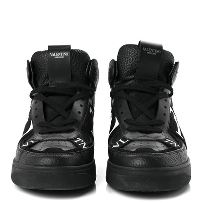 Valentino Garavani Grained Calfskin Mens VL7N Mid-Top Sneakers 40.5 Black White 2 of 8