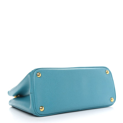 Prada Saffiano Lux Small Double Zip Tote Turchese 3 of 7