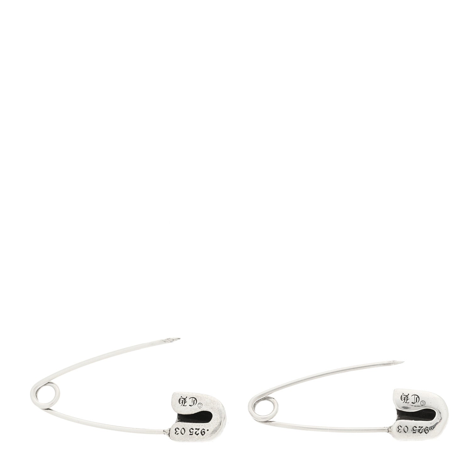 Chrome Hearts Sterling Silver Safety Pin Earrings 4 of 4