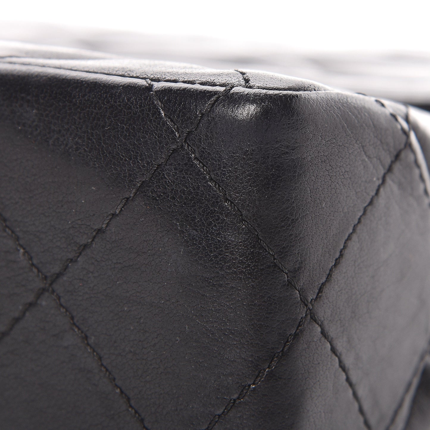 Lambskin Quilted Medium Double Flap Black