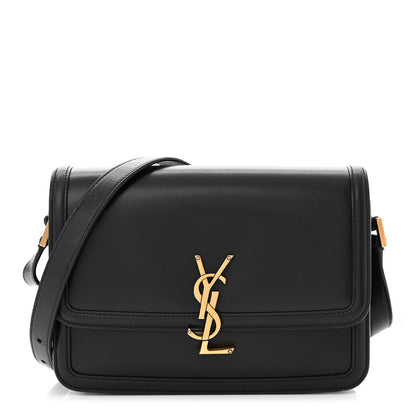 Saint Laurent Box Calfskin Monogram Medium Solferino Satchel Black 1 of 14