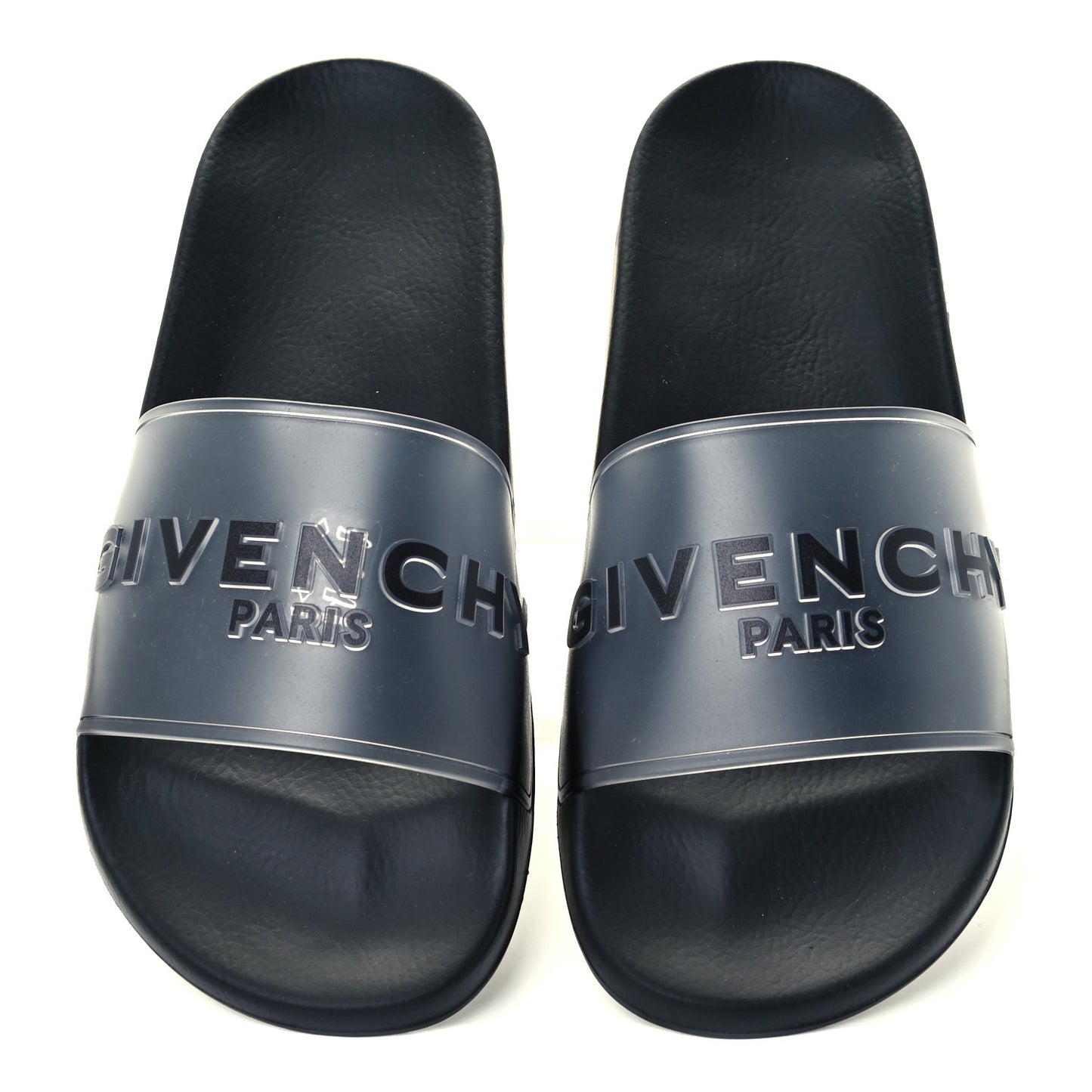 Rubber Logo Pool Slide Sandals 41 White Black