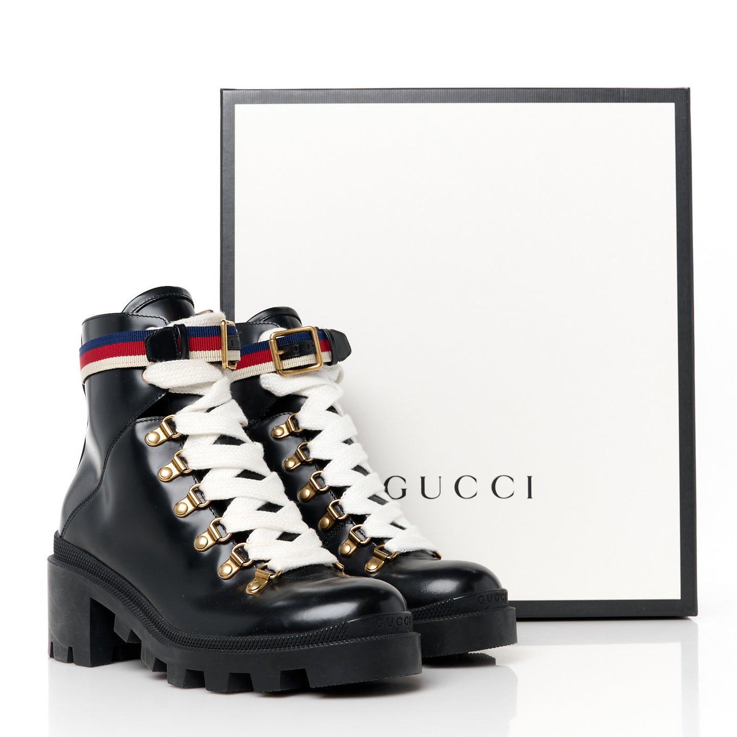 Calfskin Sylvie Web Womens Lace Up Combat Boots 37 Black