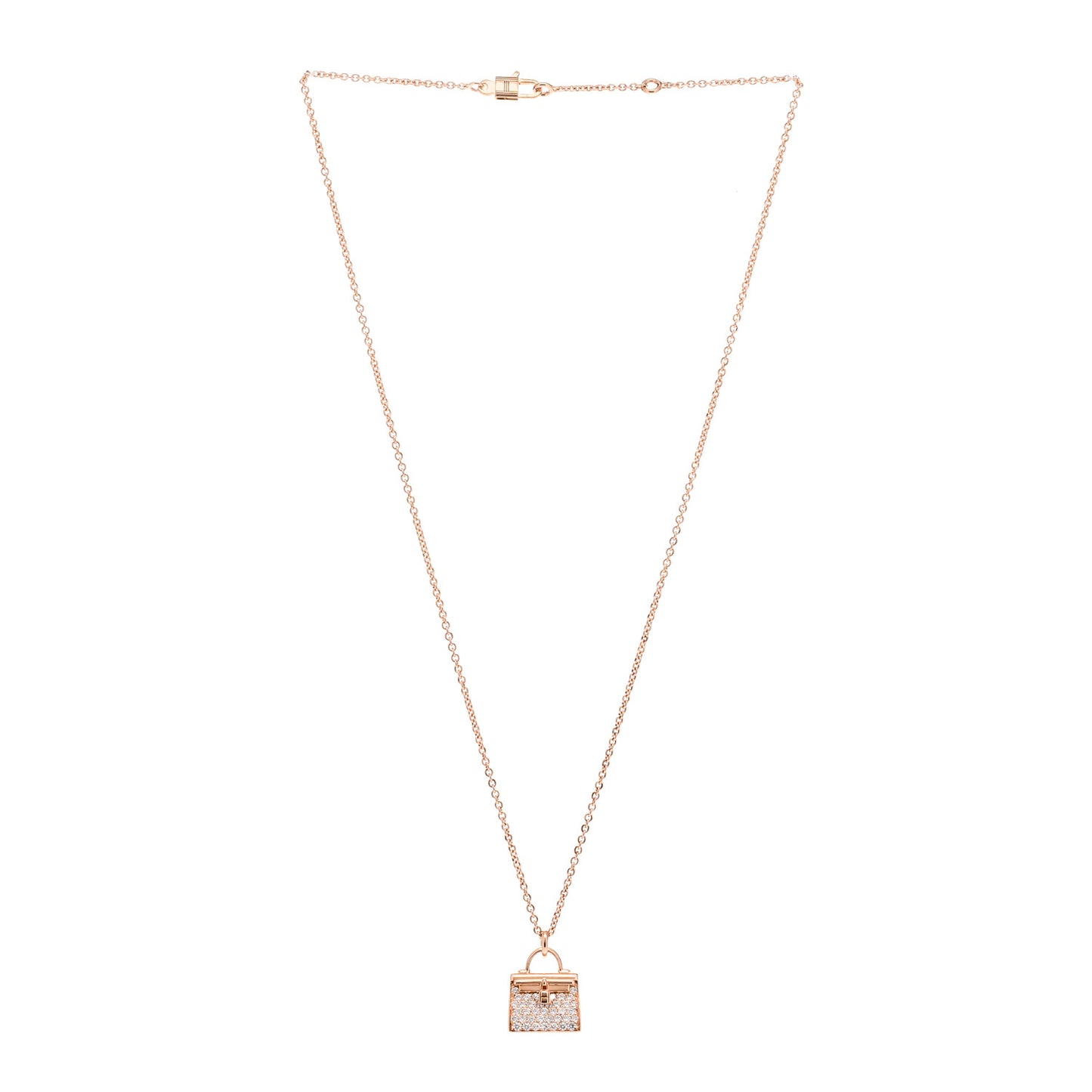 18K Rose Gold Diamond Kelly Amulettes Pendant Necklace