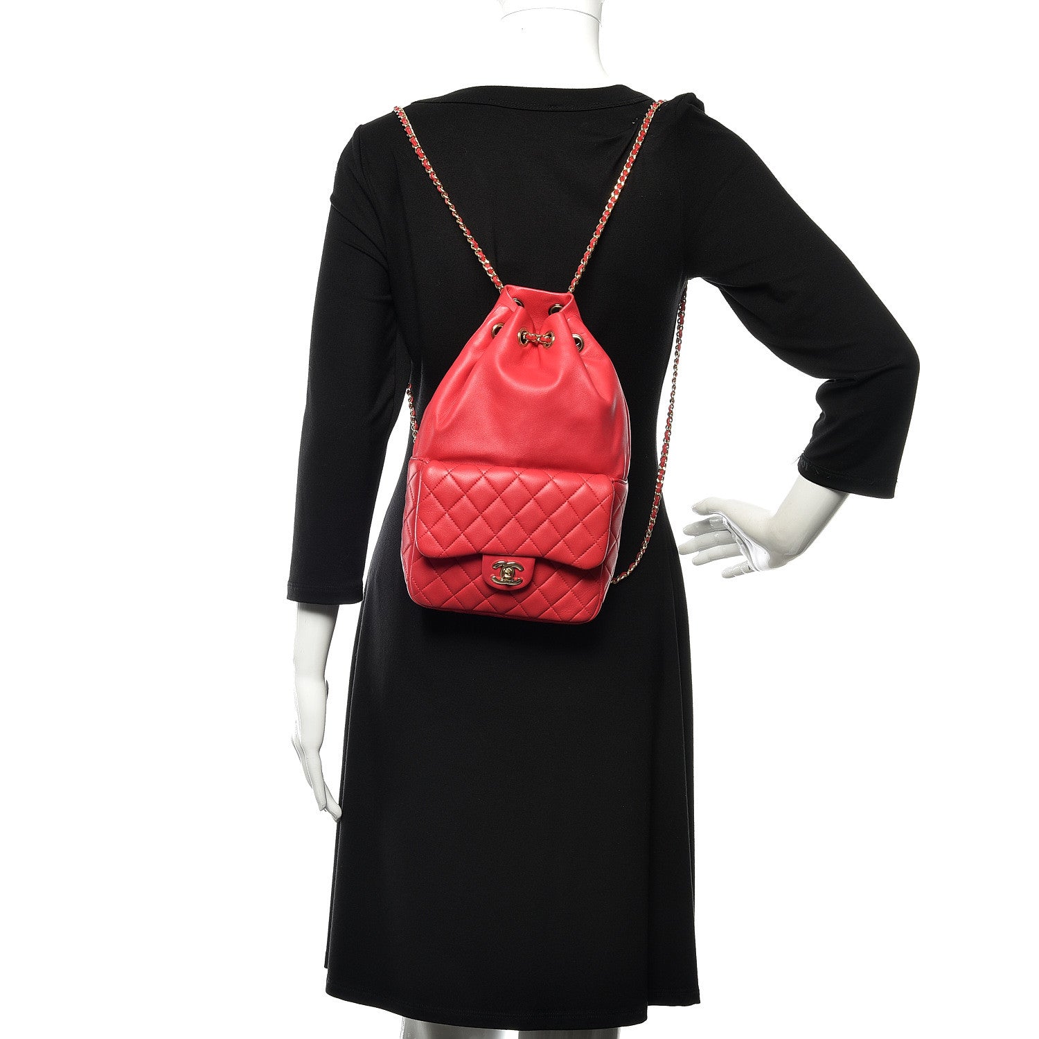 Chanel Lambskin Quilted Small in Seoul Backpack Dark Pink 2 of 9