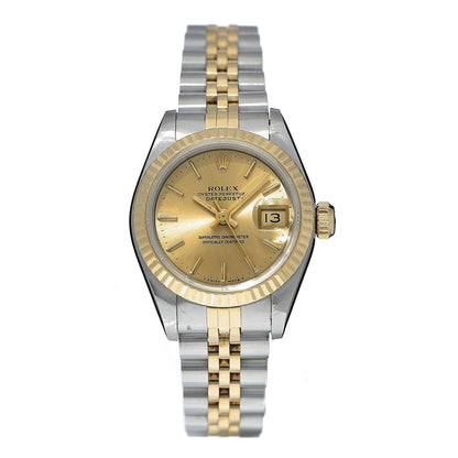 Rolex Stainless Steel 18K Yellow Gold 26mm Oyster Perpetual Datejust Watch Champagne 69173 1 of 6