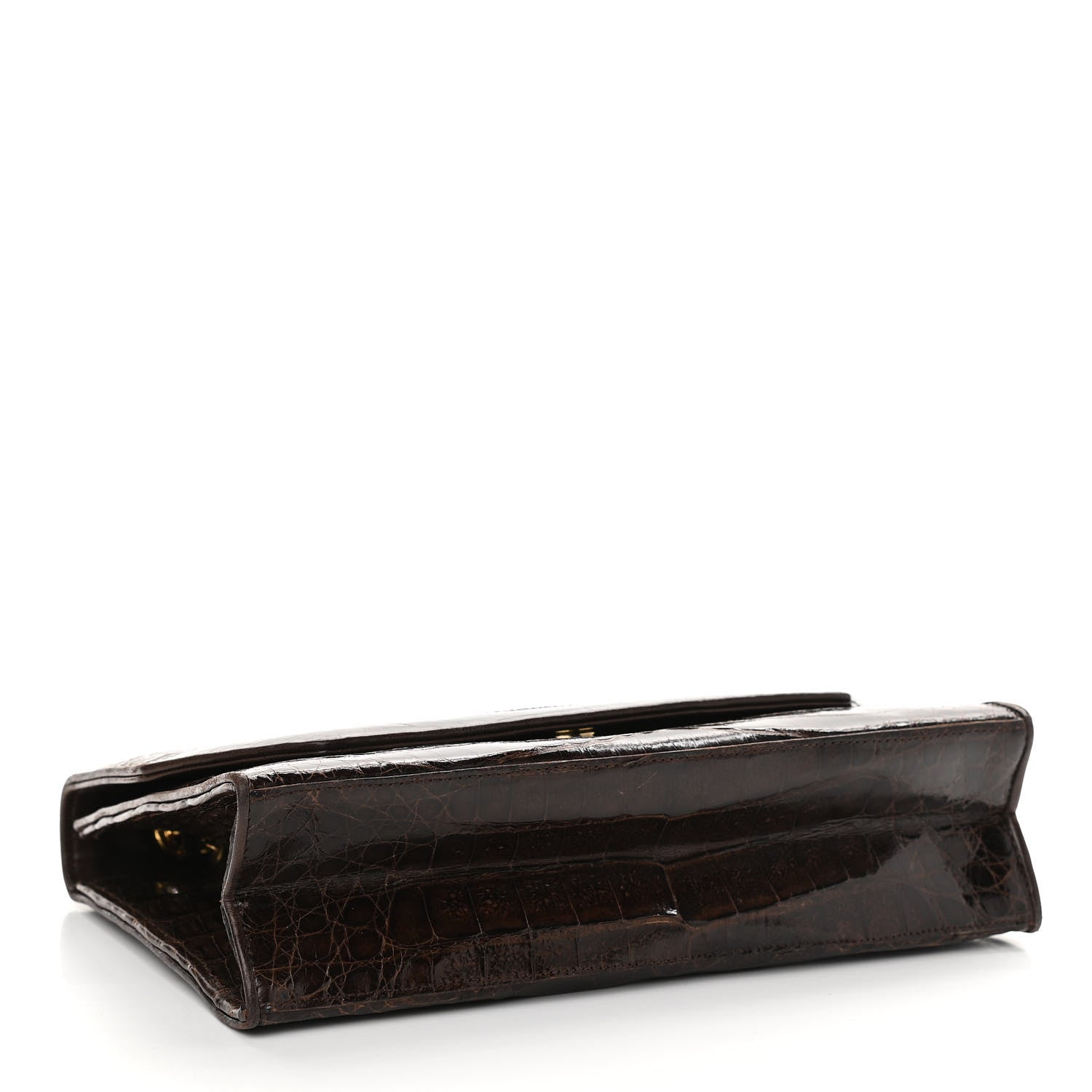 Chanel Alligator Small Single Flap Dark Brown 3 of 14